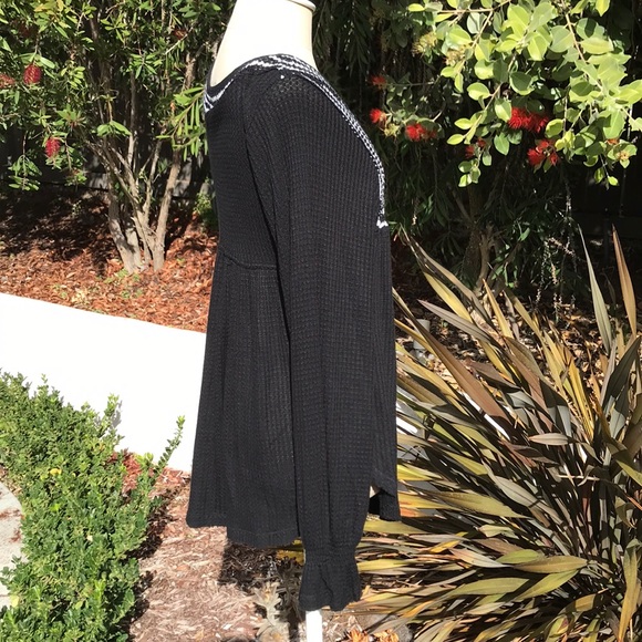 FINAL MARKDOWN Free People Crochet Waffle Knit Top - Picture 6 of 8